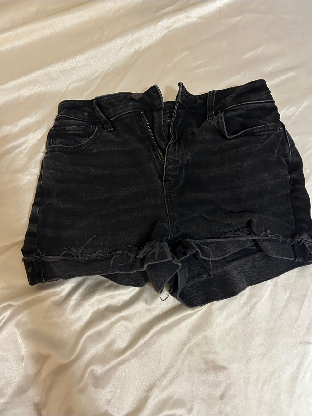 American Eagle High-Rise Black Stretchy Denim Women's Shorts